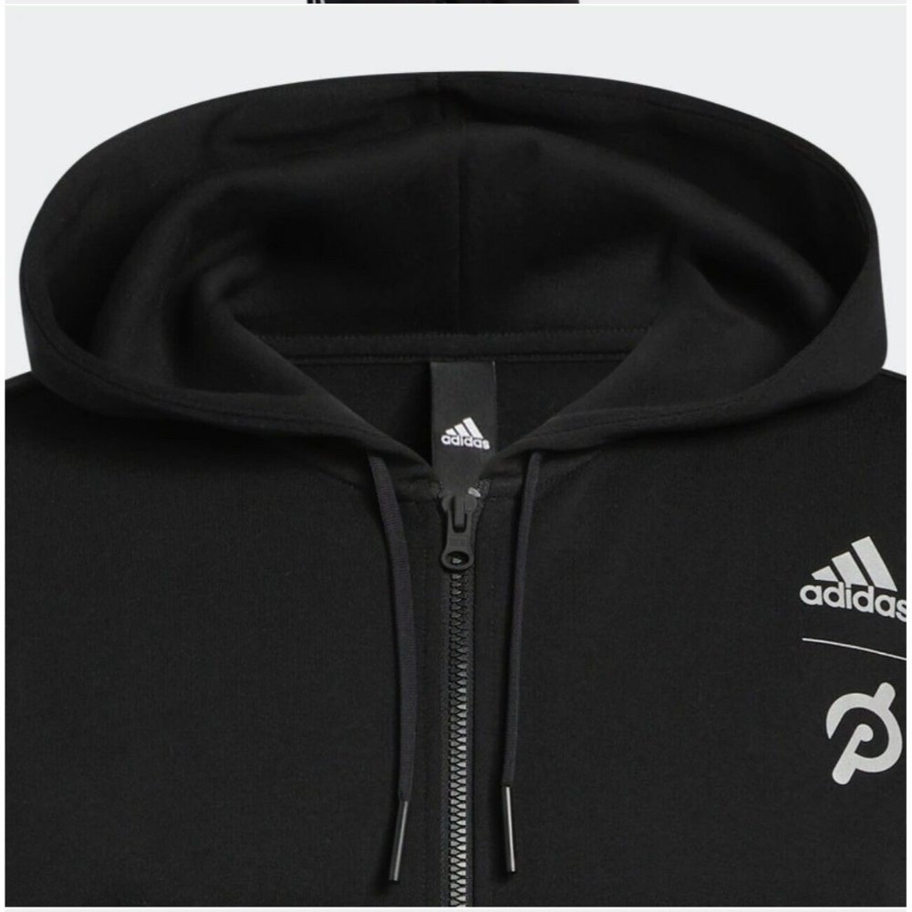 New Men's Adidas x Peloton FullZip Hoodie Jacket HG7894 Black - Picture 5 of 8